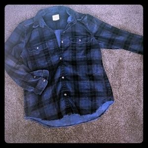 Distressed button down